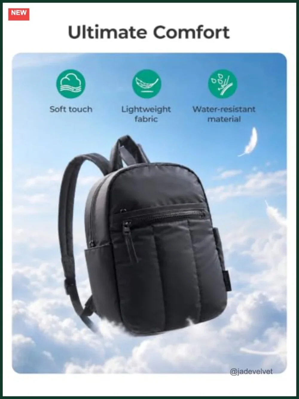 Mini Backpack Purse Lightweight Water-Resistant Tear-Resistant Tablet Pocket